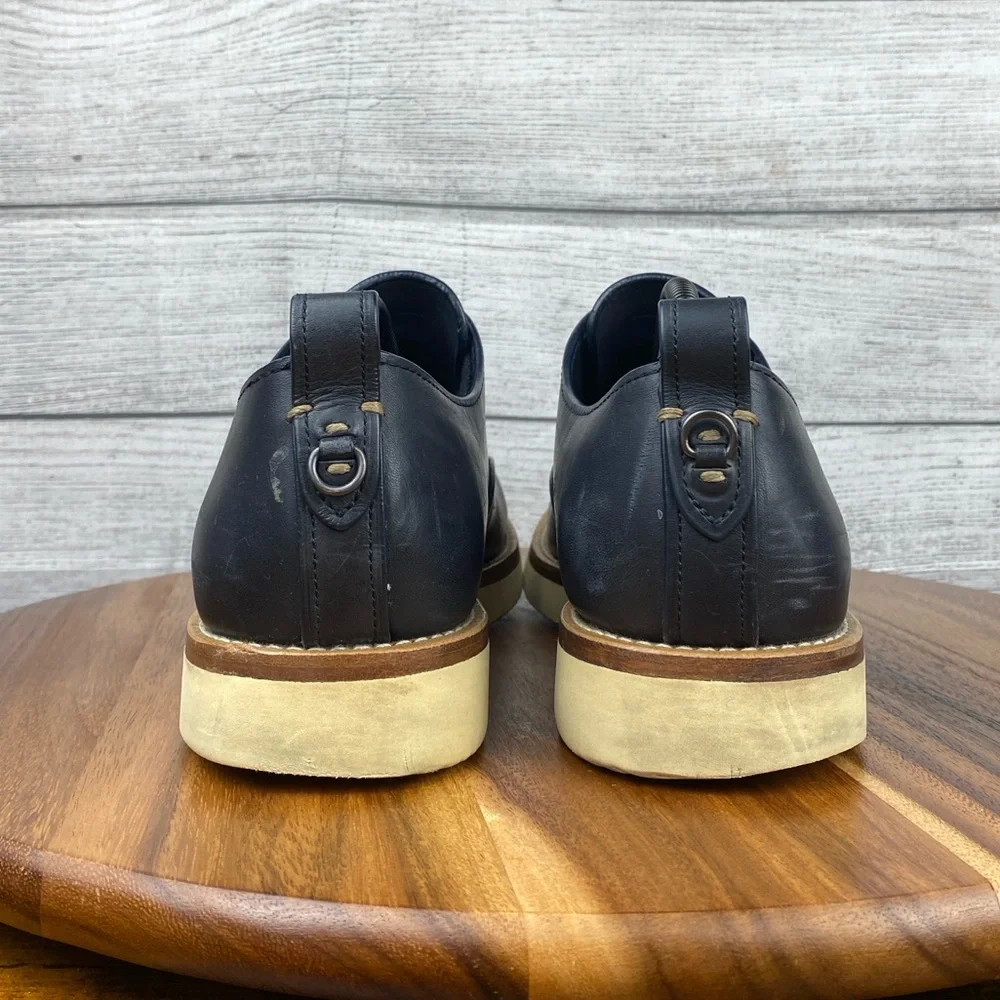 Coach Derby Lace Up Navy Blue Leather Shoes G1671 Men’s Size 10 D / EU 43